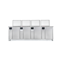 Nettoyeur à ultrasons semi-automatique 88L à 4 bacs, de qualité industrielle, en acier inoxydable, laveuse multi-étapes pour atelier de petite entreprise