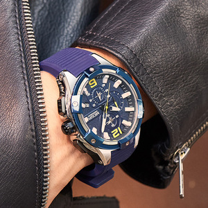 Montre-bracelet en silicone à calendrier multifonctionnel à grand cadran pour hommes montre de sport étanche - Product Image 2