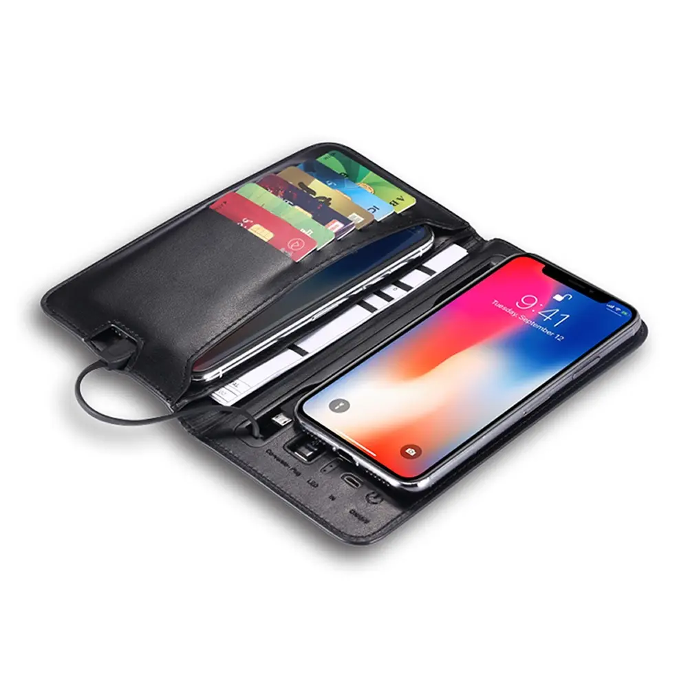 2023 новый продукт идеи мужской женский умный кожаный бумажник с держателем для карт USB кабель для бизнеса минималистский торговый экспорт