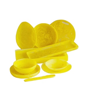 Đầy màu sắc mô hình xoáy cấp thực phẩm nhựa thủ công sang trọng hiện đại máy rửa chén an toàn BPA miễn phí Bộ đồ ăn đồ dùng nhà bếp trang trí nhà - Product Image 5