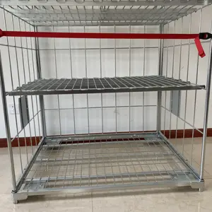 Factory Price Detachable Steel Wire Mesh Galvanized Surface 3 Sides Roll Cage