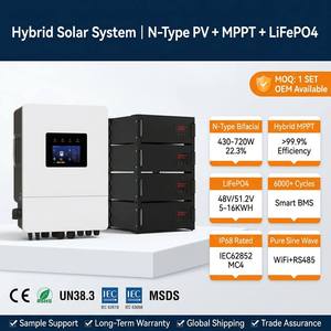 Sistema de Energía Solar Híbrido de 5KW 10KW 15KW 20KW, Conjunto Completo con Baterías de Litio, Soportes, Celdas MPPT para Viviendas Residenciales, Certificación CE - Product Image 4