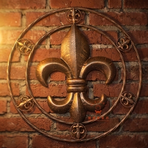 Anello Vintage in bronzo con Fleur De Lis accessorio decorativo per la <span class=keywords><strong>casa</strong></span> unico per la decorazione della <span class=keywords><strong>casa</strong></span> cerchio in metallo da parete - Product Image 6