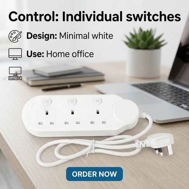 13A British Standard USB Power Strip Multi-Outlet Extension Cord Wire Socket UK Standard Extension Socket