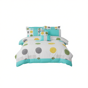 Juego de Edredón Mary Blue Tamaño Queen, 10 Piezas, Diseño de Puntos, Ropa de Cama Moderna para el Hogar - Product Image 1