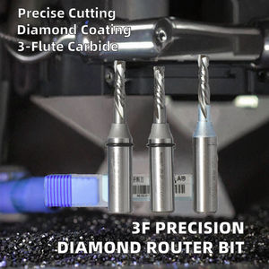 YUFU Fraise à spirale de 10 mm en carbure à 2 dents, haute précision, pour nesting CNC 3F, OEM HRC65, pour panneaux stratifiés MDF, diamant - Product Image 2