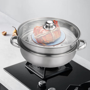 Olla Vaporera de Acero Inoxidable de 28 cm para el Hogar, Olla Vaporera de Gran Capacidad para Cocina, Regalos, Ollas, Vaporera de Alimentos, Olla para Sopa - Product Image 6
