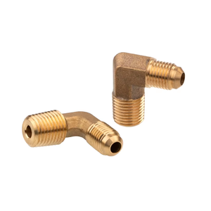 Latón 90 °   Adaptador de Codo Flare X Macho SAE 1/8"-3/4" con Rosca UNF <span class=keywords><strong>para</strong></span> Sistemas de Refrigeración y <span class=keywords><strong>Gas</strong></span> - Product Image 2