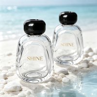 Bouteille diffuseur de parfum plate et ronde de 200 ml, élégante décoration d'intérieur, récipient d'aromathérapie avec une large surface pour étiquette personnalisée
