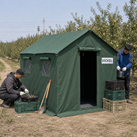 Tente Safari Robuste et Imperméable 2x3m avec Structure en Acier pour Glamping Extérieur, Événements et Camping – Ouverture Automatique Rapide et Simple en Toile Robuste