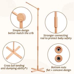 Cintre mobile mobile pour bébé <span class=keywords><strong>de</strong></span> pépinière Fixation anti-dumping solide Bras mobile pour berceau en bois au sol pour bébé - Product Image 5