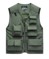 Gilet de pêcheur de pêche à la mouche de chasse en plein air avec gilet de journaliste de photographie de voyage multi-poches