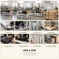Reformer de Pilates professionnel en alliage d'aluminium avec demi-trapèze, lit de Pilates de haute qualité et durable pour la maison et le studio de yoga
