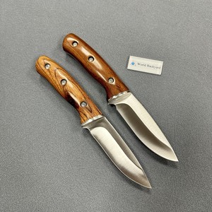 Blh01 شعار مخصص الكلاسيكية 3Cr13 مقبض خشبي من الفولاذ المقاوم للصدأ مستقيم الصيد سكين شفرة ثابتة - Product Image 3