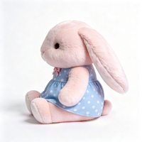 Peluche Lapin Mignon à Longues Oreilles Tendance, Esthétique Kawaii, Douce et Rembourrée avec Robe, Idéale pour la Revente