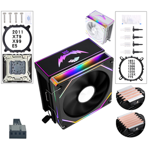 Ventilador de CPU QiuzAim de 12.ª Generación con 4/6 Tubos de Calor, Compatible con <span class=keywords><strong>I5</strong></span>/2011, AM4/1200, con Cubierta, Disipador de Calor de 120 mm, Luminoso, B85, Refrigeración por Aire, 1156/X99 - Product Image 1