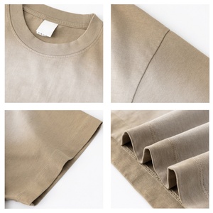 TKAN673D T-shirt streetwear vintage de haute qualité, délavé au soleil, 100% coton, tissu tricoté lourd personnalisé, col rond, lavage à l'acide - Product Image 3