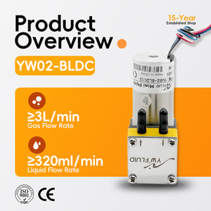 Bomba de diafragma de bajo voltaje 12V YW02 A-BLDC, fuente de alimentación portátil inteligente para compresor, bomba de vacío baja OEM/ODM YW02 A-STEP - Product Image 5