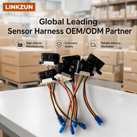 Kabel Konektor Sensor Tahan Cipratan IP54 dengan Kabel Harness Kustom untuk Sensor Ultrasonik Industri Otomotif