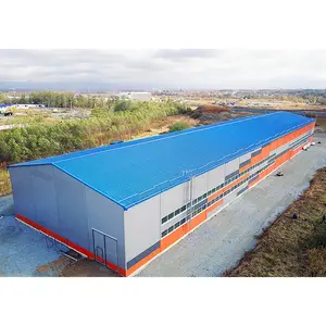 ready made steel structure warehouse prefab building with metallic roof for sale