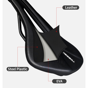 Asiento de Bicicleta Cómodo, Cojín Rojo y Negro, Sillín de Plástico/PVC, Sillín Ligero de Cuero, Sillín de Bicicleta Orbea - Product Image 3