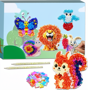 Kit de Poke Art pour Enfants de 7 à 12 Ans, Jouet Créatif DIY, Matériel Plastique, Sans Désordre, Cadeau Éducatif pour Garçons et Filles, Animaux Terrestres - Product Image 1