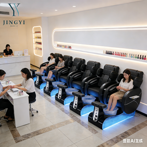 Luxus <span class=keywords><strong>Massage</strong></span> Fuß <span class=keywords><strong>massage</strong></span> stuhl mit Drainage pumpe Electric Light Surfing Whirlpool Pediküre Stuhl für Nagels tudio - Product Image 2