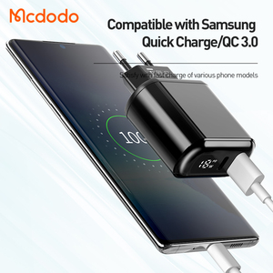 Mcdodo 717 có thể nhìn thấy sạc điện cổng kép 20W PD + QC3.0 hiển thị kỹ thuật số 2 USB + Loại C Cổng nhanh EU điện thoại di động tường sạc - Product Image 6