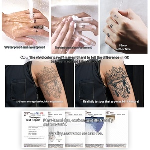 Tatuajes Temporales de Cartulina Blanca con Diseño Creativo de Joker y Sinner, Estilo Chino, Pequeños y Aterradoros, Resistentes al Agua y al Sudor - Product Image 3