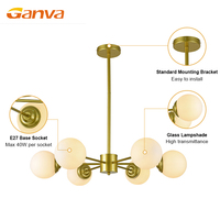 Lustre de luxe en cristal doré pour salle à manger et chambre à coucher, 40W, 110-120V, avec télécommande