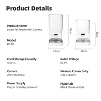 Distributeur automatique de nourriture pour animaux de compagnie OEM 7L 4L avec caméra HD 1080P, minuterie, enregistrement vocal, alimentation intelligente, WiFi 5G, application Tuya