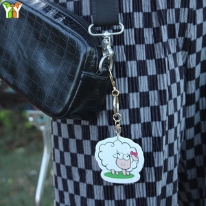 New cartoon leather sheep keychain, student backpack pendant, creative <b>car</b> <b>key</b> <b>ring</b>. - Product Image 2