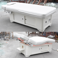 Table de massage de spa en bois pour salon de beauté, hydrothérapie, jet d'eau, chaise de spa chauffante hydraulique mobile, lit en bois