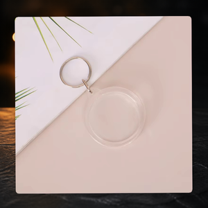 Porte-clés personnalisé en acrylique transparent vierge pour photo, porte-clés rond en plastique à clipser pour insertion d'image, vente en gros OEM - Product Image 3