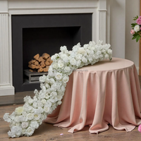 Decoración de Boda con Flores de Cerezo Blancas Puras, Camino de Mesa, Fondo Floral, Arreglo de Hileras de Flores de Seda