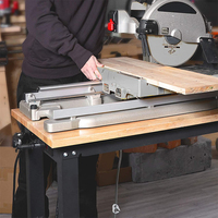 Table de travail en acier et bois massif, établi de grande qualité