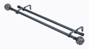 ราวแขวนผ้าม่านคู่แบบคลาสสิกสีดำ รุ่นดั้งเดิม พร้อมขายึด 3 จุด ไม่มีห่วง ขนาด 86"-120" นิ้ว ยี่ห้อ <span class=keywords><strong>Yobai</strong></span> รุ่น MPRJ-02 สำหรับห้องนอน/สำนักงาน - Product Image 3