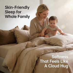 Set di Biancheria da Letto OEM Vintage in Crêpe de Chine a Doppio Strato, Quattro Pezzi, Liscio con Laccetti, 100% Cotone, Set Copripiumino e Lenzuola - Product Image 2