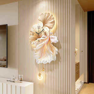 Reloj de Pared de Lujo para <span class=keywords><strong>TV</strong></span>, Reloj Decorativo con Diseño de Koi para Sala de Estar - Product Image 4