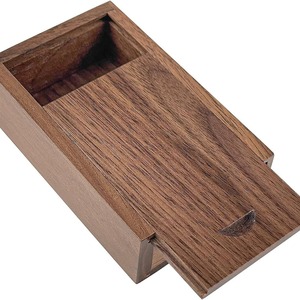 Caja de Almacenamiento de Madera con Tapa Deslizante, Rectangular, de Nogal, Organizador de Joyas de Escritorio, Caja de Regalo - Product Image 1