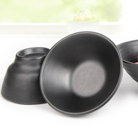 Vaisselle en plastique imitation porcelaine, plat à sauce mat, plat à assaisonnement, style japonais coréen, bol à soupe pour fondue, bol à riz, plat noir, lave-vaisselle