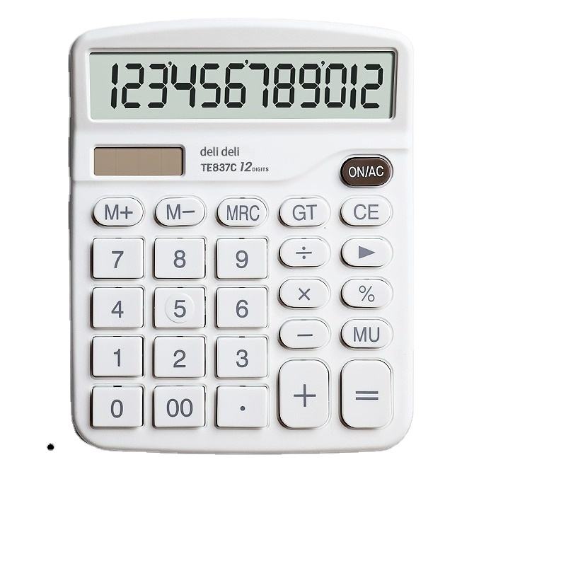 Deli 1209, calculadora portátil de moda para oficina, pequeña computadora  científica Digital con fuente de alimentación de batería