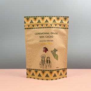 Cá Nhân Thiết Kế In Mùi Bằng Chứng Giấy Kraft Dây Kéo Túi PE Nhựa Cho Salad Cacao Cà Phê Gia Vị Với Logo Thương Hiệu - Product Image 1