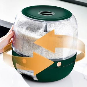 Divided Rotating Miscellaneous Grain Rice Storage <b>Box</b> Household Moisture-Proof Sealed Rice Storage <b>Box</b> - Product Image 4