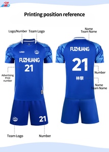 Kit de football en polyester de haute qualité, uniforme de sublimation confortable à séchage rapide, logo de l'équipe supérieure de football personnalisable, stock disponible - Product Image 2