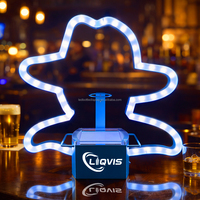 Présentoir de Bouteille de Tequila 750ml Personnalisé en Métal avec Logo LED Lumineux pour Boîte de Nuit, Revêtement UV pour un Montage Facile, Publicitaire