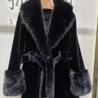 Manteau en fausse fourrure pour femme sur mesure OEM, veste en fourrure artificielle à manches longues et ceinture, vêtement d'extérieur chaud pour l'hiver, vente directe du fabricant