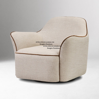 Fauteuil pivotant à 360 degrés avec repose-pieds beige/gris, canapé moderne, garniture cloutée pour chambre à coucher, salle de jeux, coiffeuse, fauteuil pour salon