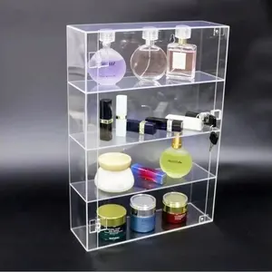 acrylic cake display cases 3 shelf cabinet acrylic clear showcase with lock for retail stores