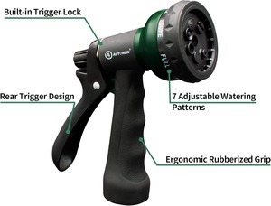 Buse de pulvérisation d'eau ABS personnalisée pour tuyau d'arrosage, avec 7 modes d'arrosage réglables, antidérapante, pour arroser les plantes et la pelouse - Product Image 2